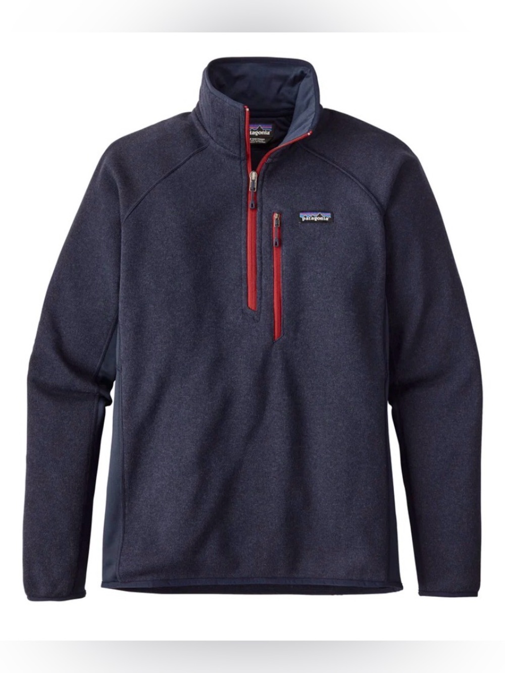 Patagonia Better Sweater 1/4 Zip Pullover Men’s Large Navy Red Fleece Jacket